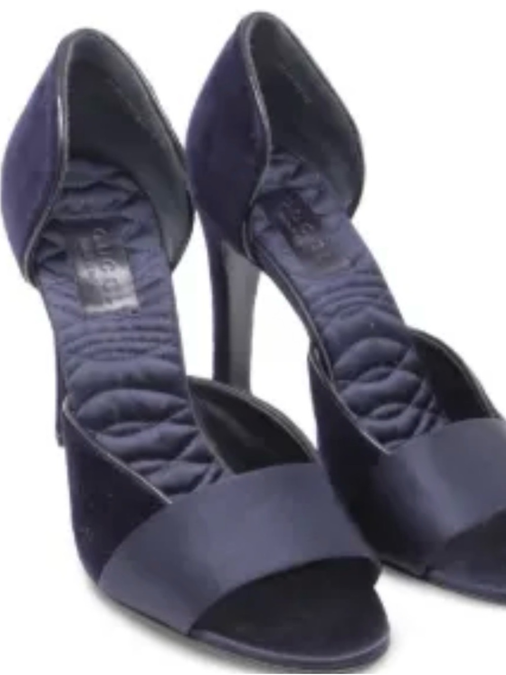 Gucci Vintage Stunner Women's Navy Open-Toe High Heels